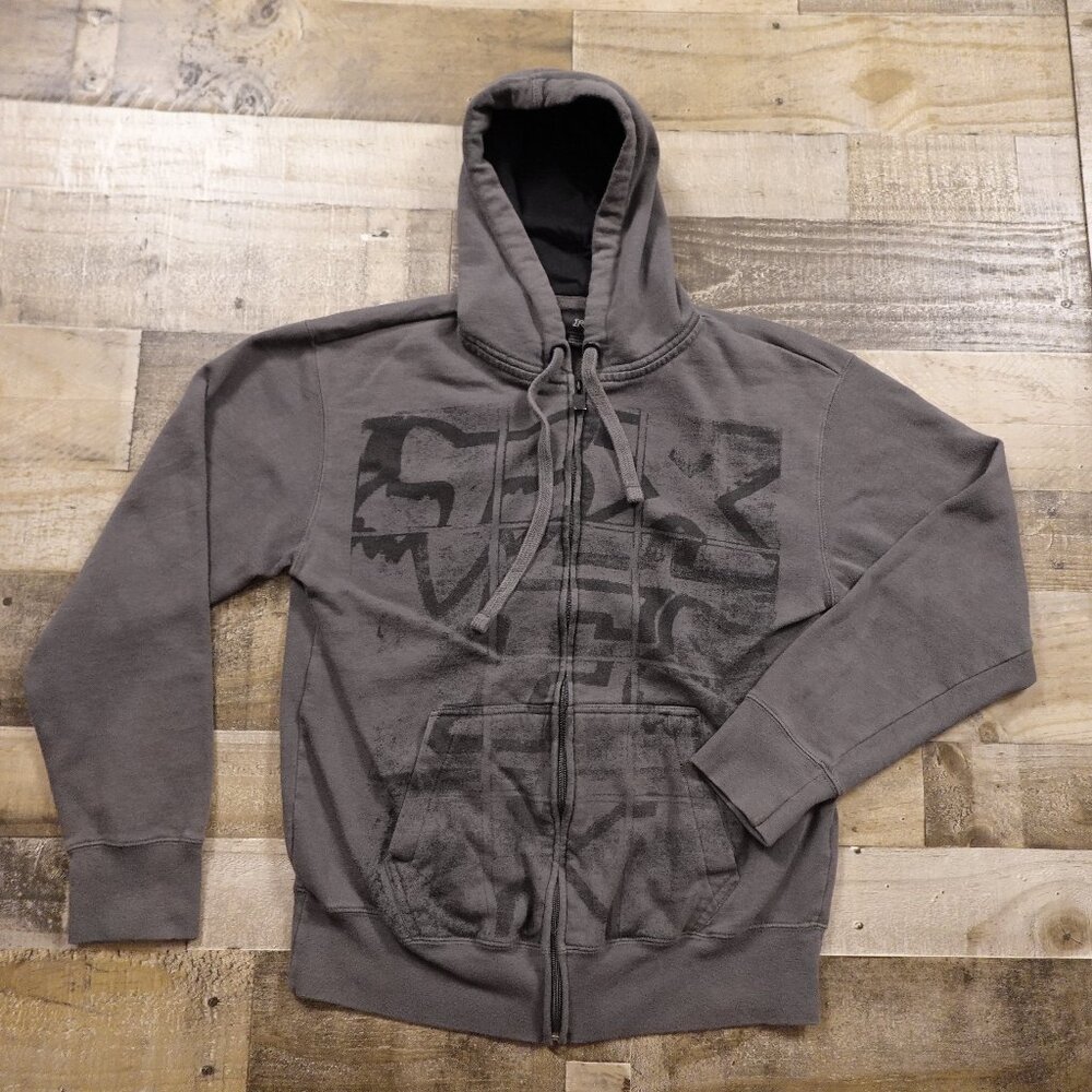 Fox Racing Full-Zip Hoodie – Men's Size L – Charcoal Gray